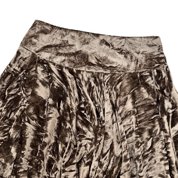 Urban Outfitters Crushed Velvet Mini Skirt Brown Small - Picture 8 of 15